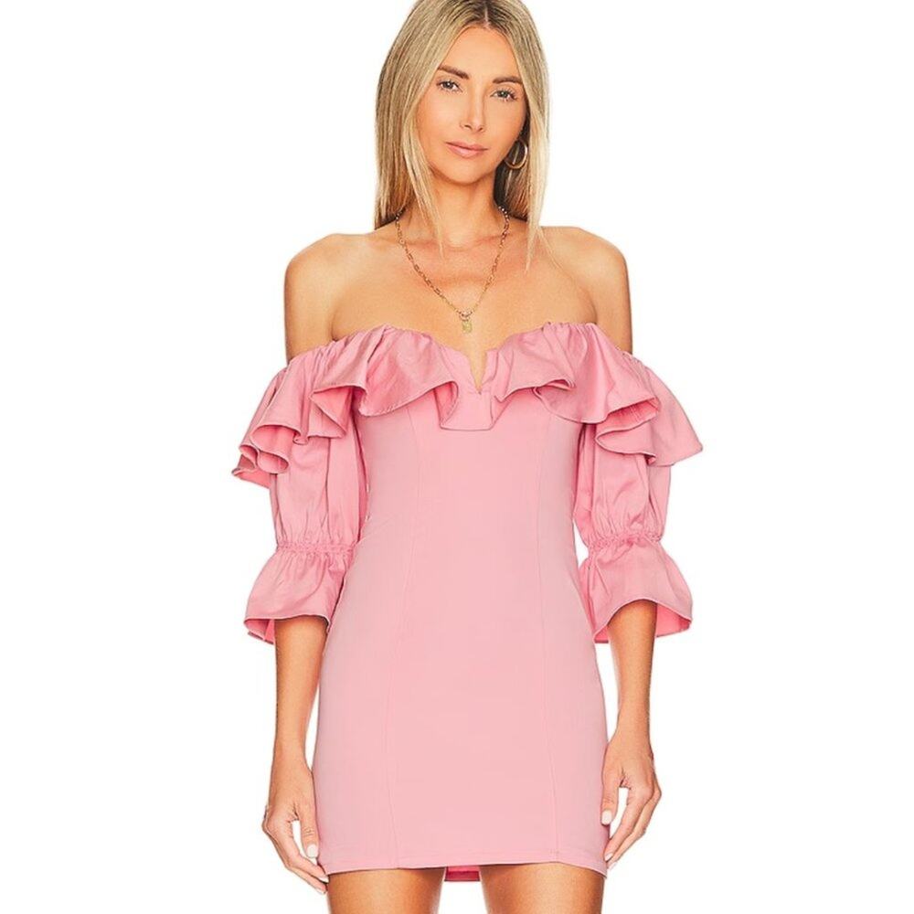 Camila Coelho Violet Mini Dress in Baby Pink NWOT Size Small